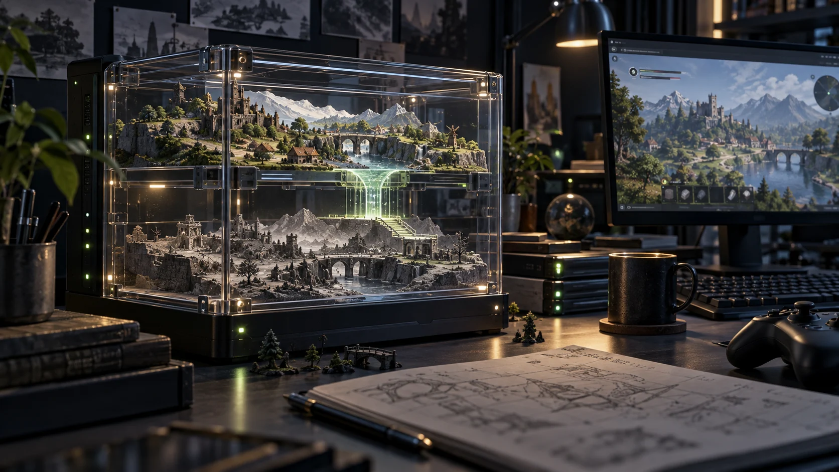 Older and current versions of a game world preserved inside a transparent archive